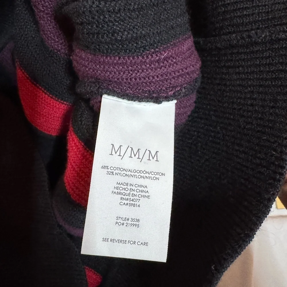 CAbi Red and Black Striped Cardigan Sweater - Picture 5 of 7